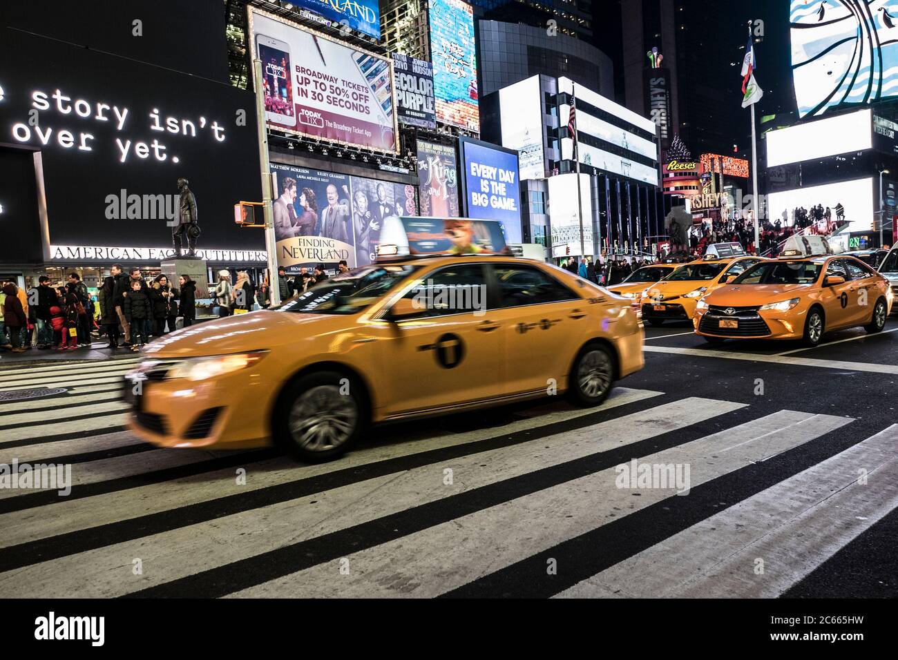 Yellow Taxis in New York, USA Stock Photo