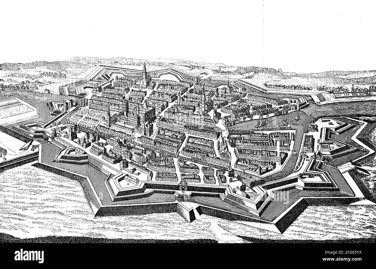View of Berlin in 1688, Germany / Ansicht von Berlin im Jahre 1688 ...