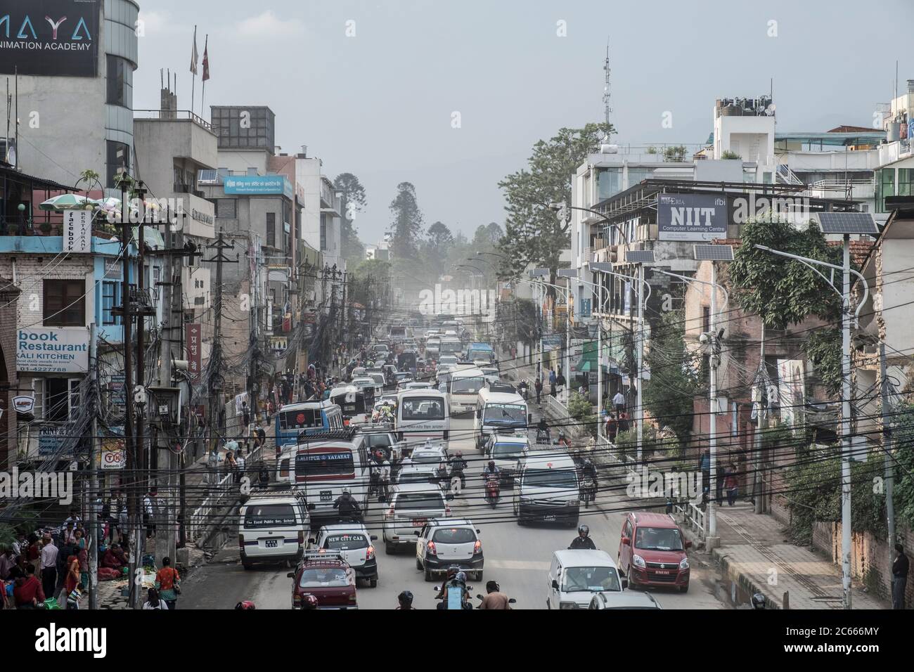 Road traffic in Kathmandu, Nepal Stock Photo