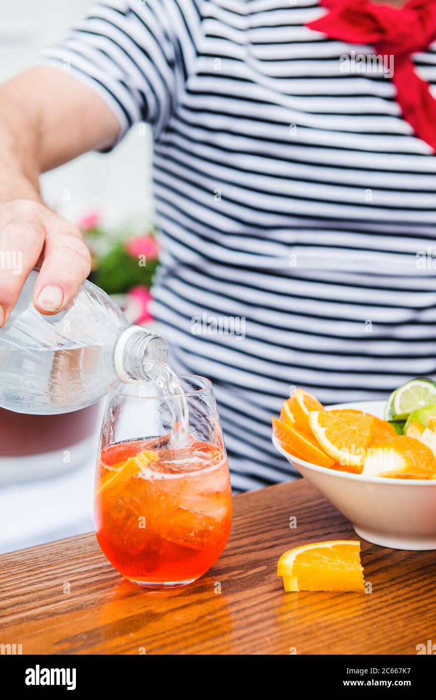 Summer cocktail being made Stock Photo