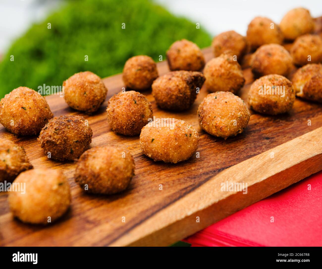 Deep fried mac and cheese balls Stock Photo