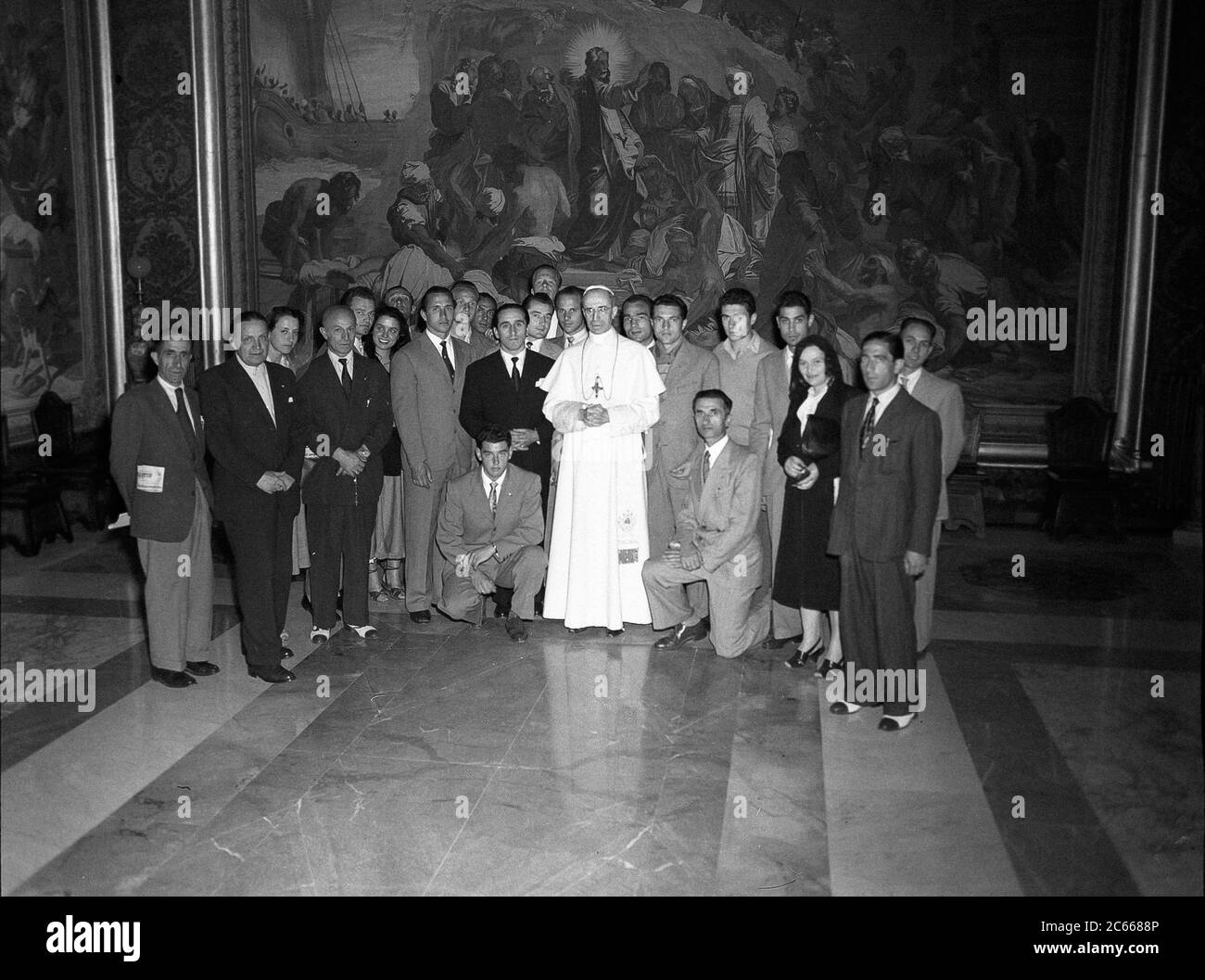 Vatican City the sampdoria football team and Pope Pius XII - 4 Luglio 1948 Stock Photo