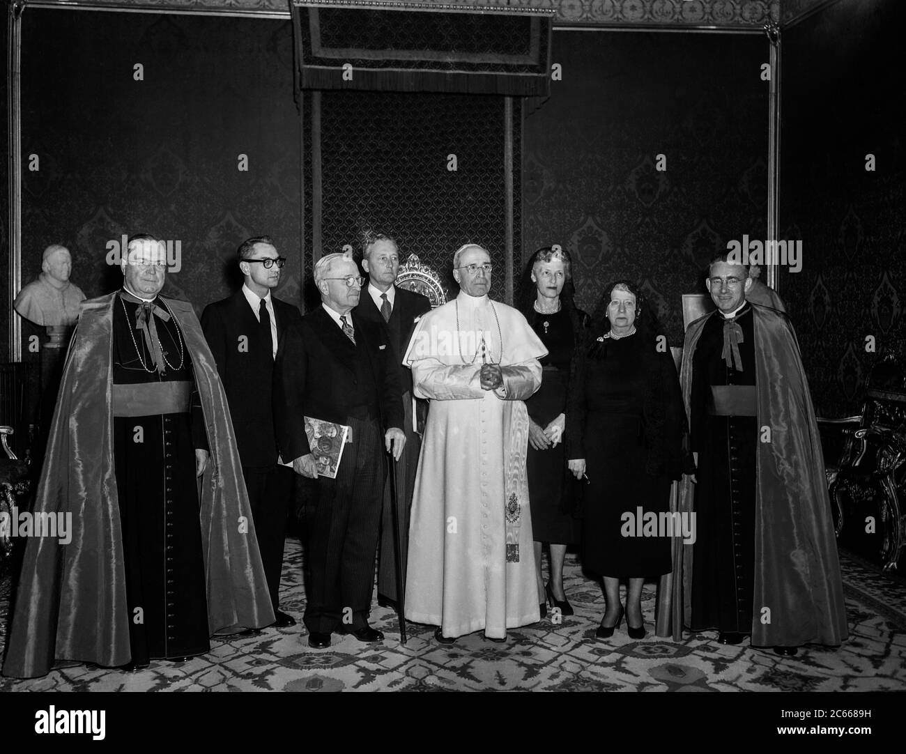 Vatican City - Visit to Pius XII By Truman ex President of Usa 20th May 1956 Stock Photo