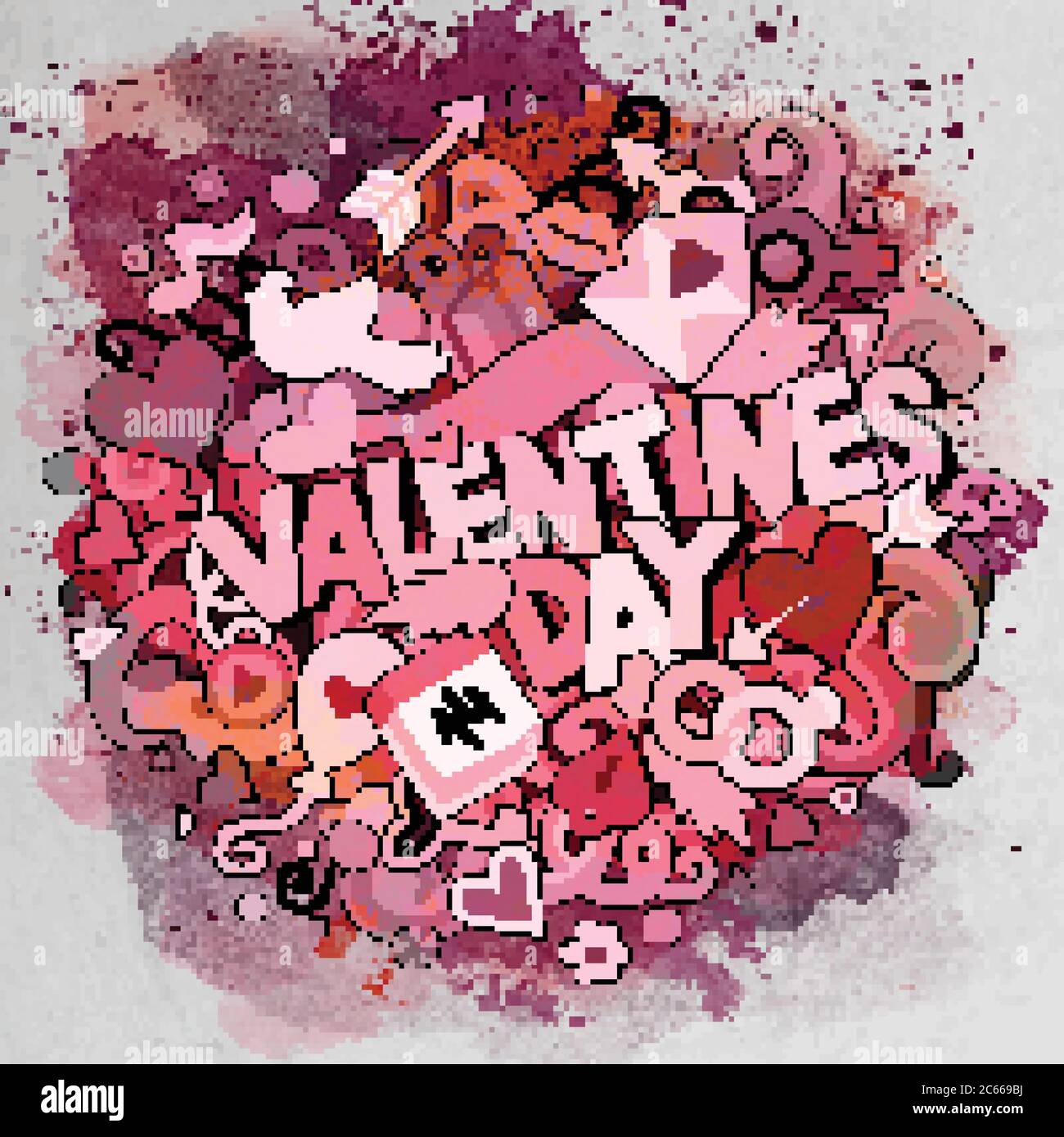 Cartoon vector hand drawn Doodle Happy Valentines Day Stock Vector ...