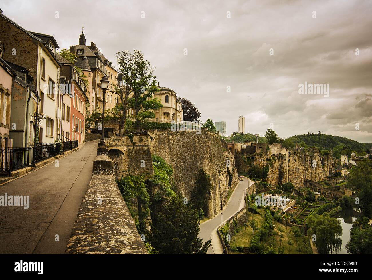 The Petrusse valley, Luxembourg city, Luxembourg, Europe Stock Photo