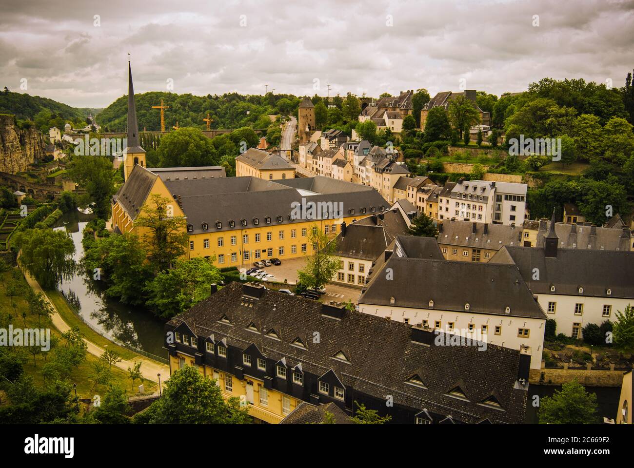 The Petrusse valley, Luxembourg city, Luxembourg, Europe Stock Photo