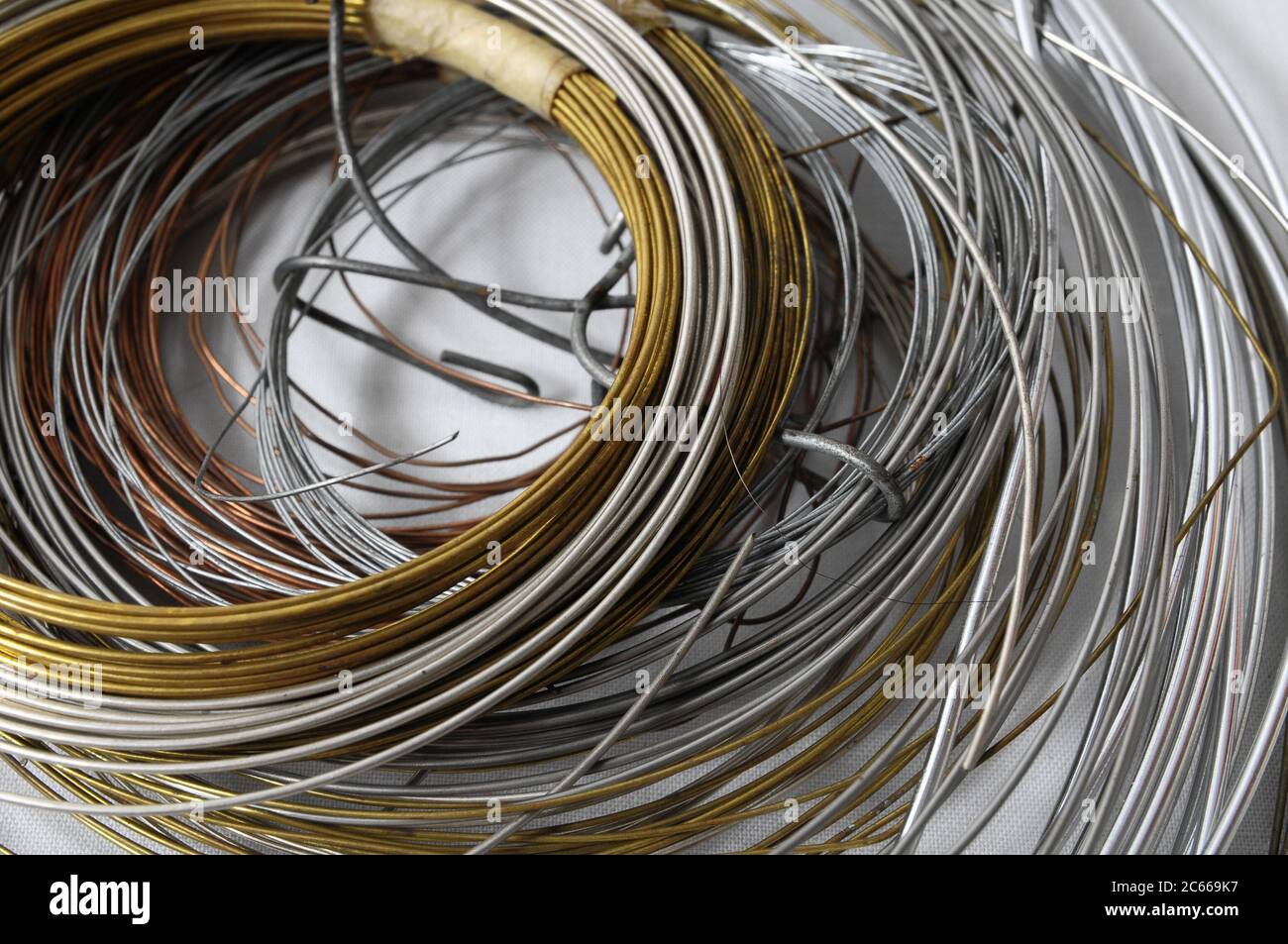 Lot of Different Metal Wire Isolated on a White Background Stock Photo ...