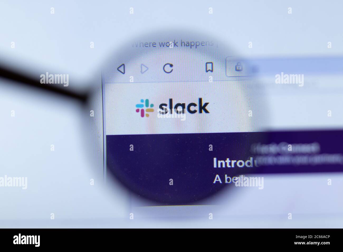 Moscow Russia 1 June 2020 Slack Website Page In Browser Logo Close Moscow russia 1 june 2020 slack website page in browser logo close