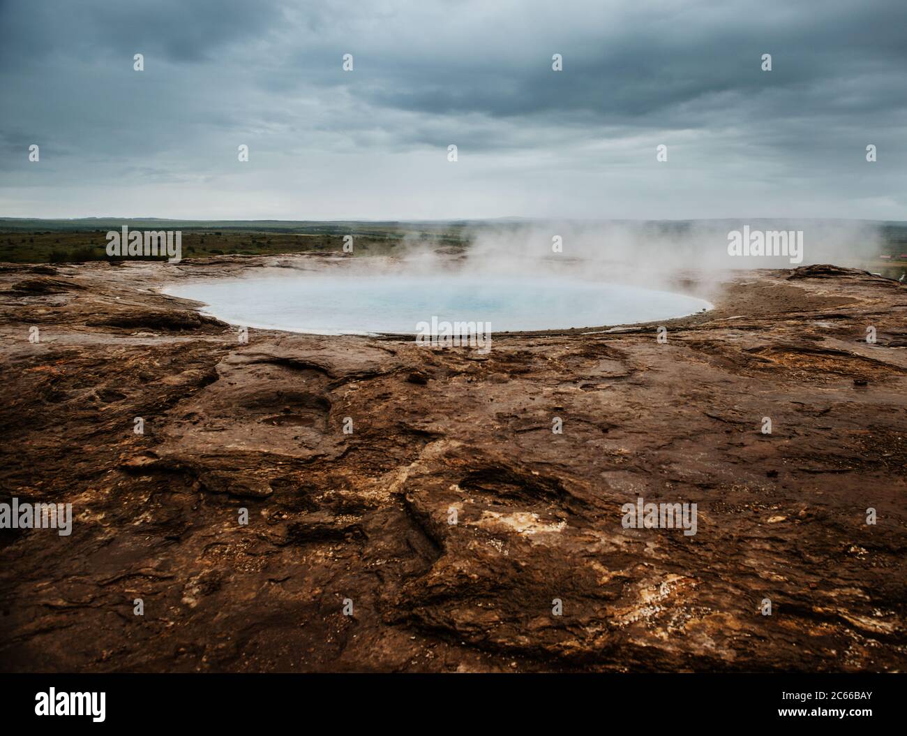 Geyser thermal spring, Haukadalur geothermal area, Golden Circle, Southern Iceland, Iceland, Scandinavia, Europe Stock Photo