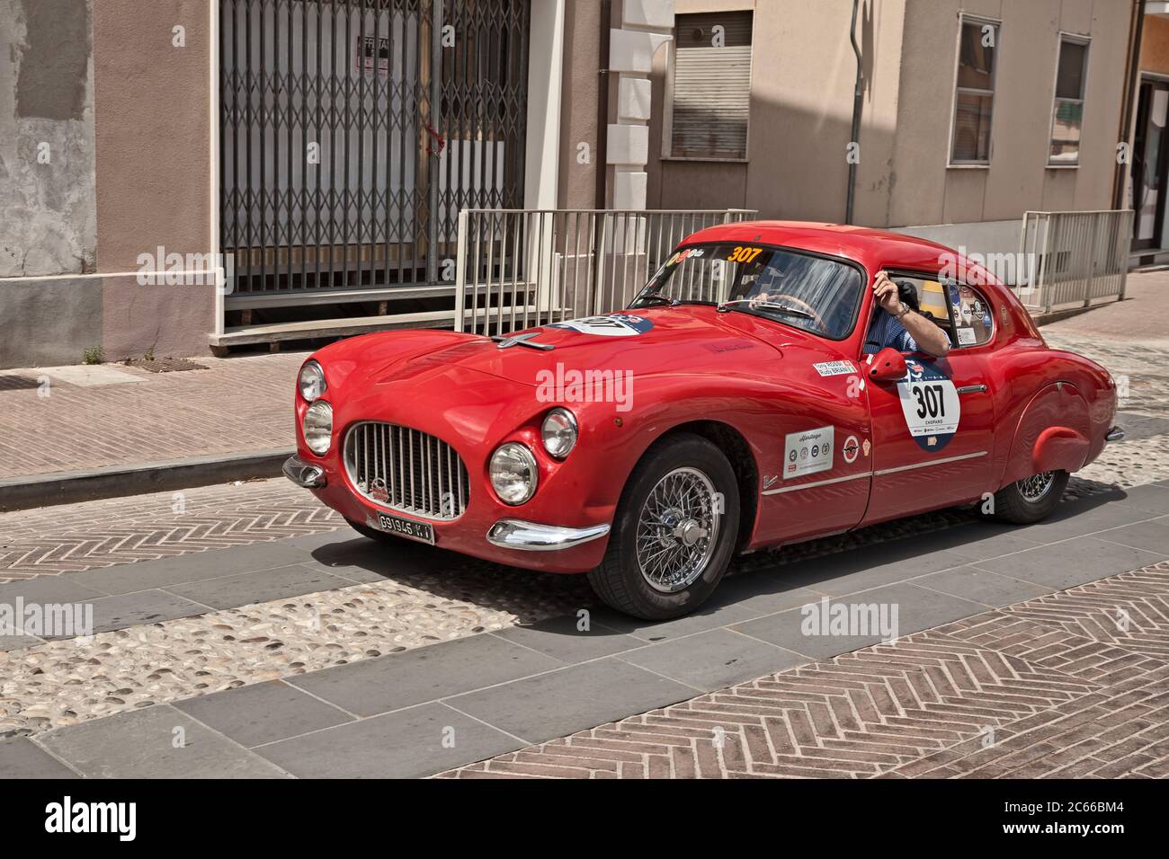 Vintage racing car Fiat 8V (1952) in classic historic race Mille Miglia, on May 19, 2017 in Gatteo, FC, Italy Stock Photo