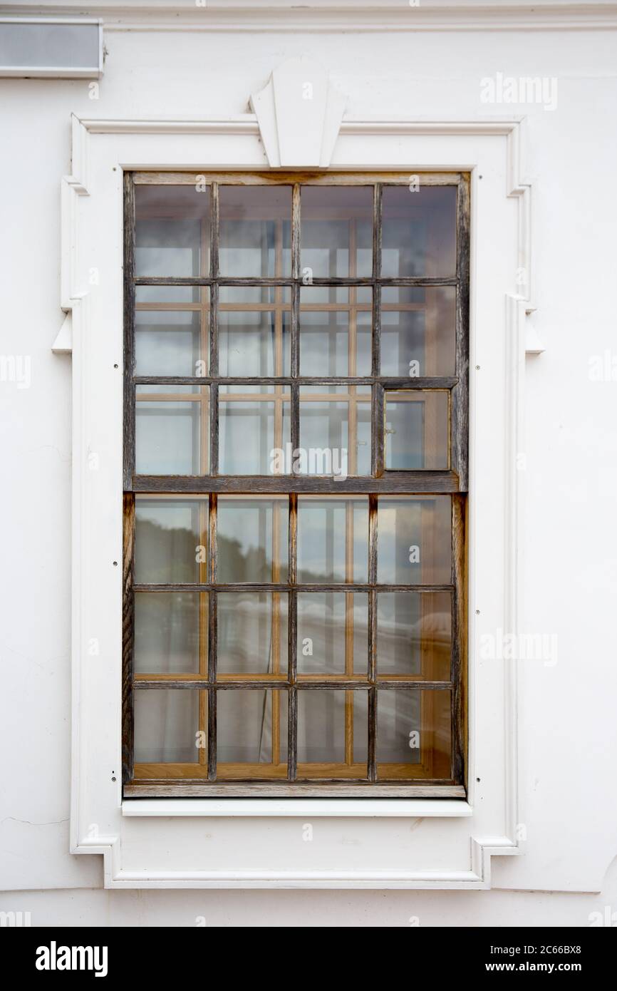 Window on the red brick wall old building Stock Photo - Alamy