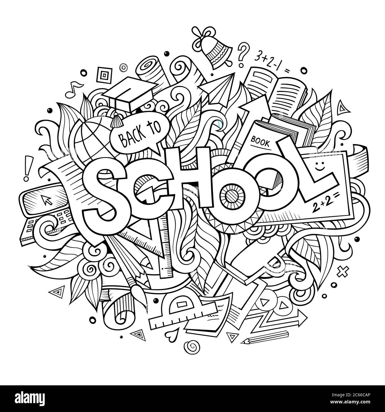 School hand lettering and doodles elements Stock Vector Image & Art - Alamy