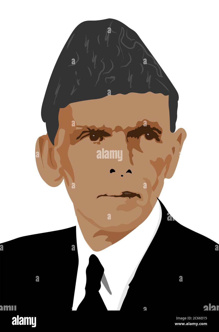 Muhammad Ali Jinnah Portrait. Quaid-e-Azam Muhammad Ali jinnah 25th December (Founder of Pakistan) birthday celebration. Stock Vector