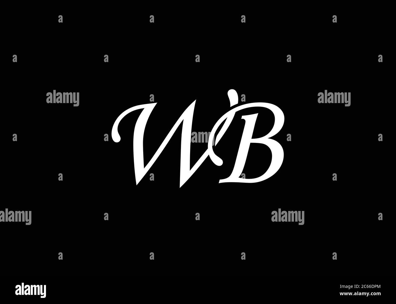 Initial Monogram Letter W B Logo Design Vector Template. WB Letter Logo Design Stock Vector
