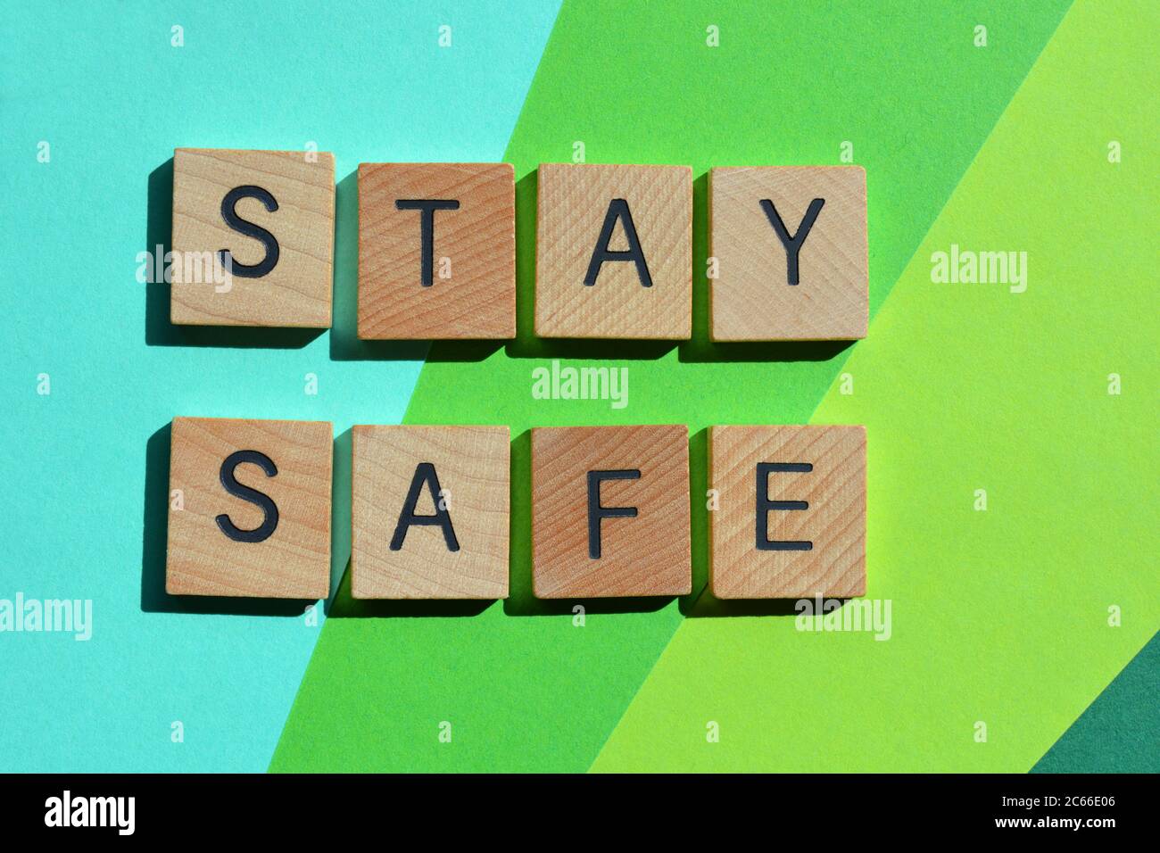 Stay Safe, words in wooden alphabet letters Stock Photo