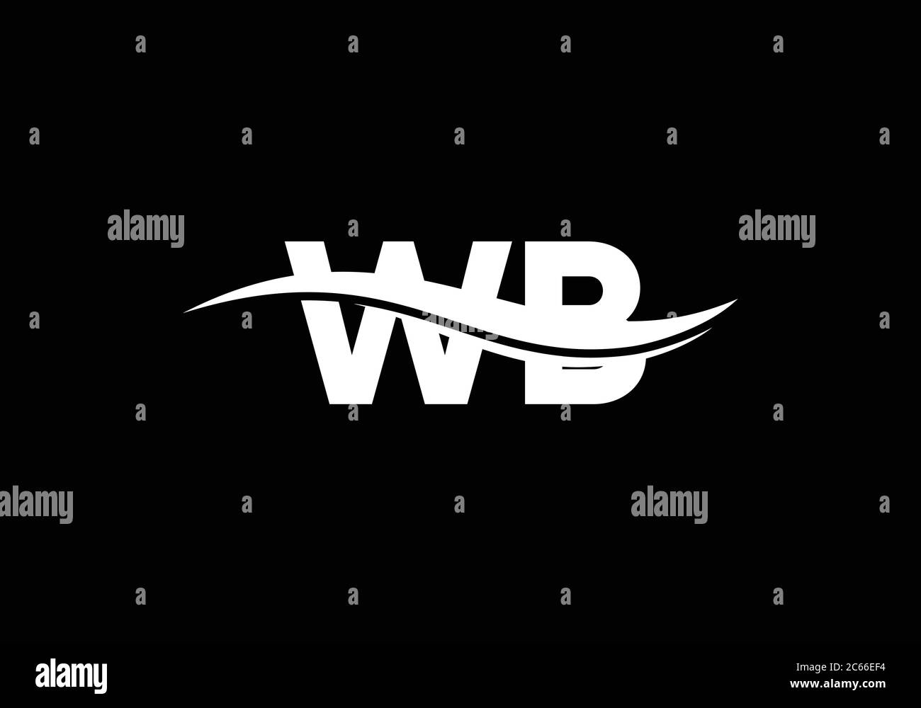 Initial Monogram Letter W B Logo Design Vector Template. WB Letter Logo ...