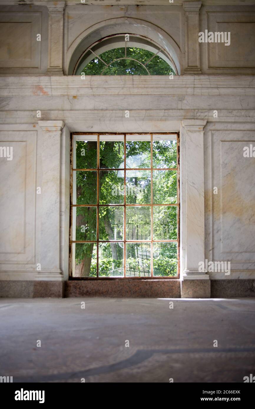 Window on the red brick wall old building Stock Photo - Alamy