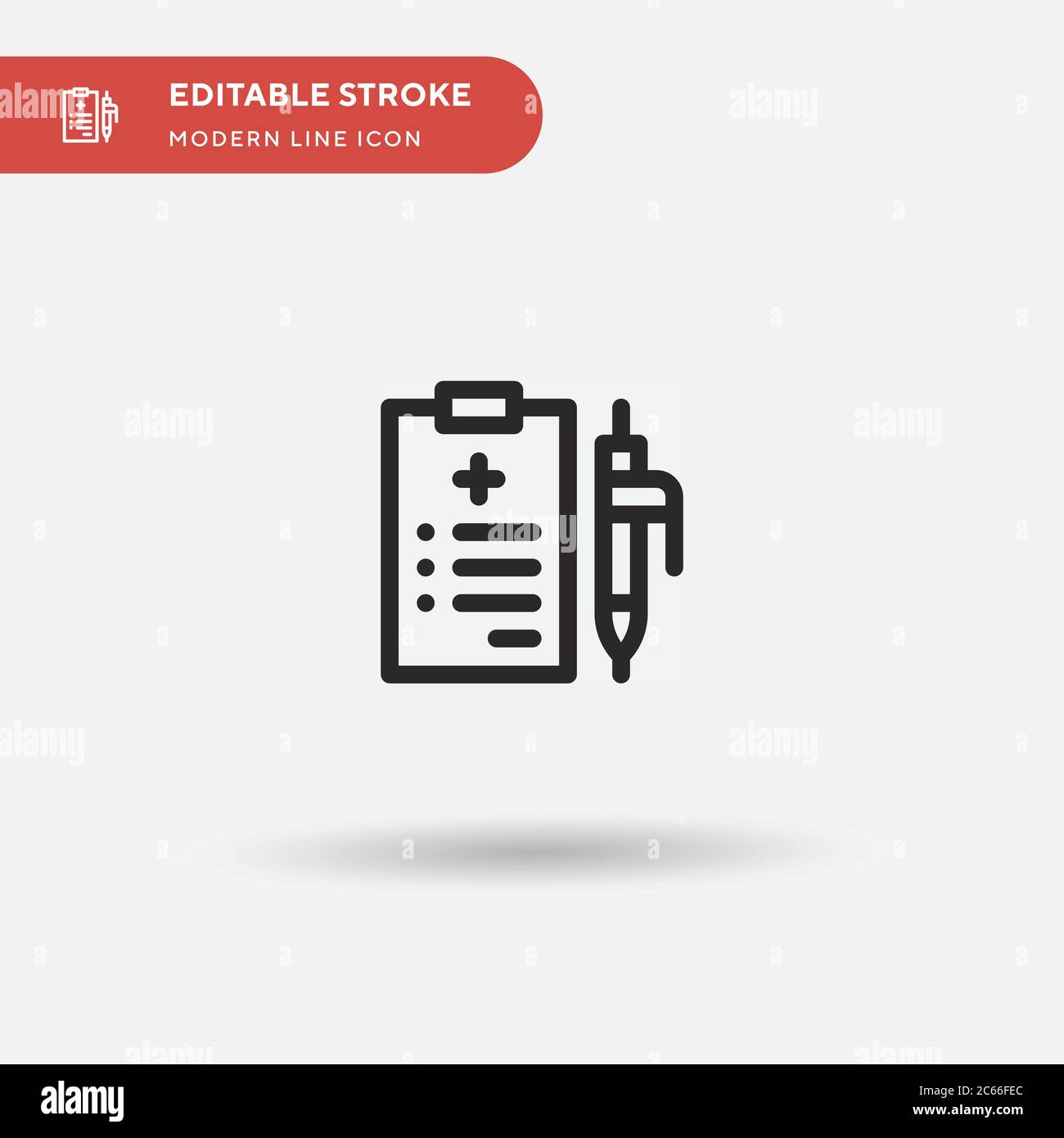 Clipboard Simple vector icon. Illustration symbol design template for web mobile UI element. Perfect color modern pictogram on editable stroke. Clipboard icons for your business project Stock Vector