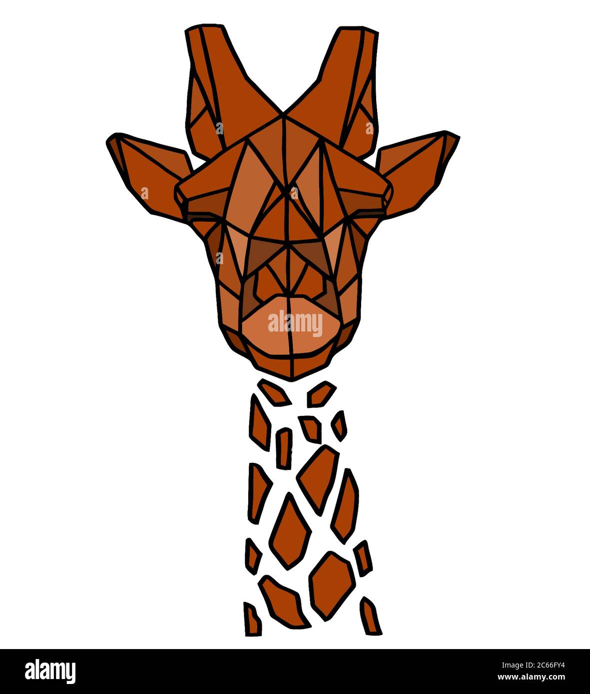 Beautiful giraffe geometric triangle shape design Stock Photo