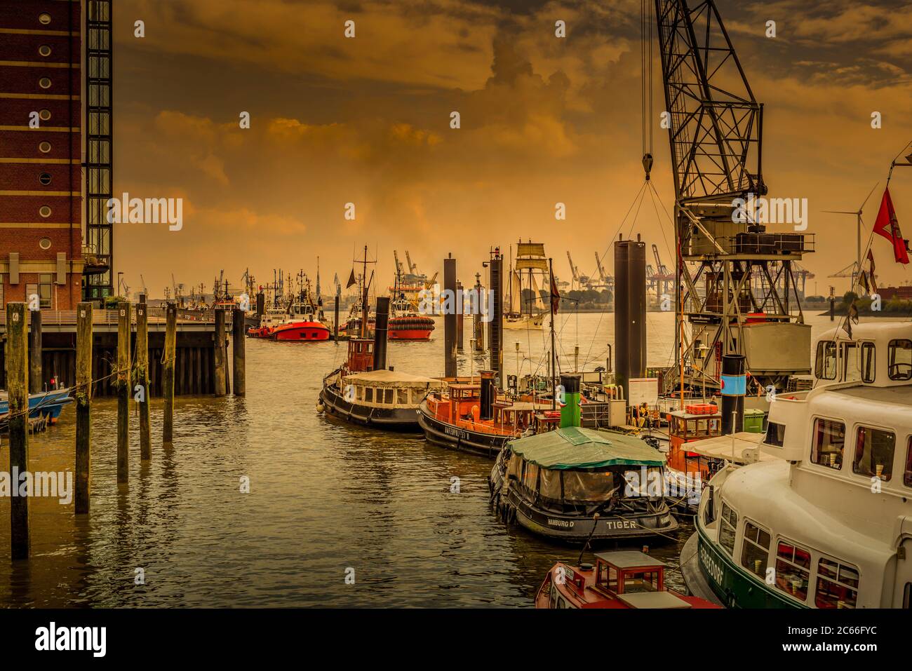 Germany, Hamburg, port, Elbe River, museum harbour, Övelgönne Stock Photo