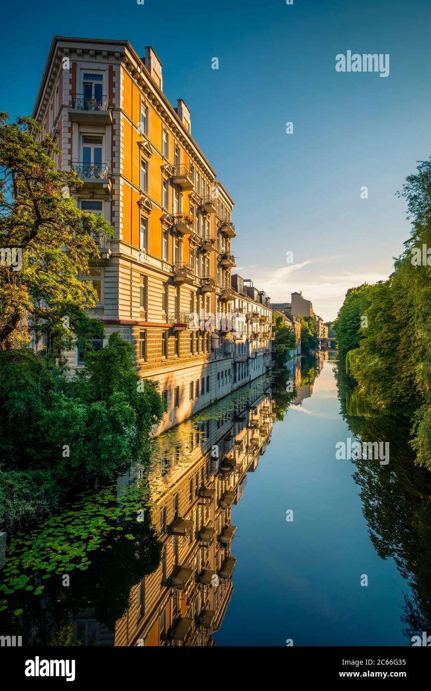 Germany, Hamburg, Eppendorf (district), Isebek Canal, Klosterallee Stock Photo