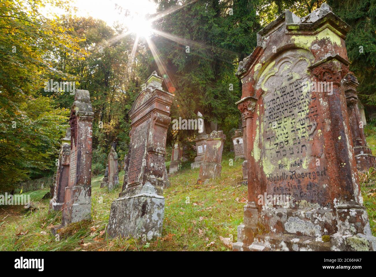 Jewish cemetery in Buttenhausen, Swabian Jura, Baden-Wuerttemberg, Germany Stock Photo