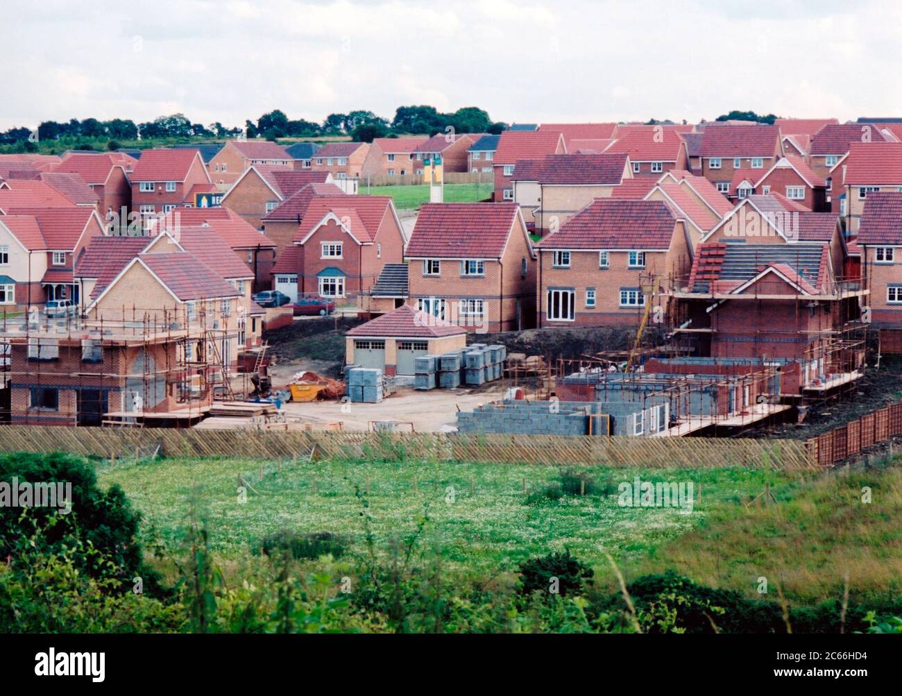 New build houses on greenbelt site Harrogate Yorkshire UK Stock Photo