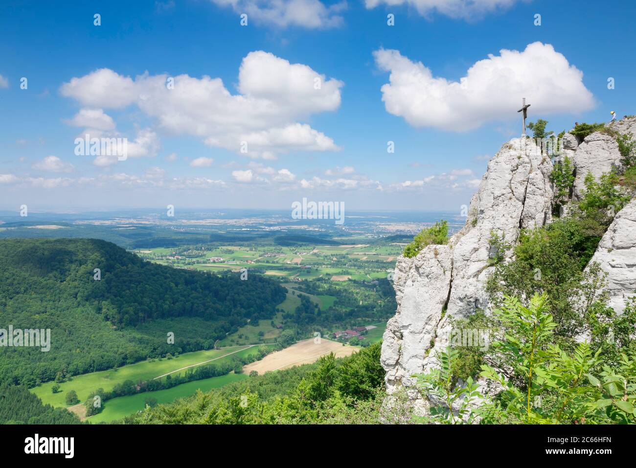 Wackerstein Mountain, near Pfullingen, Swabian Jura, Baden-Wuerttemberg, Germany Stock Photo