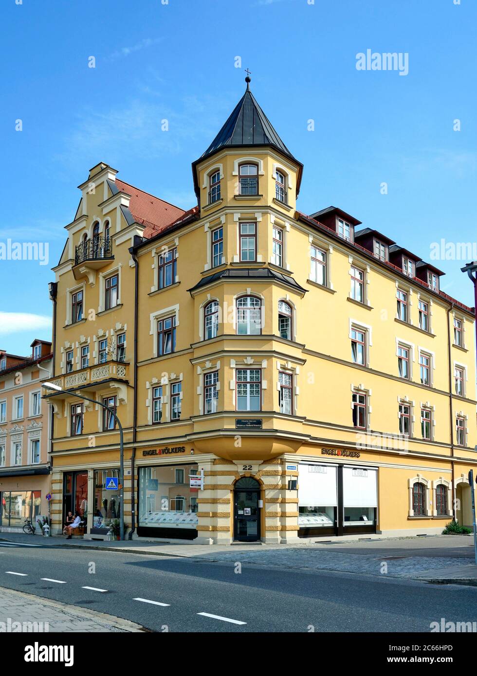 Germany, Bavaria, Upper Bavaria, Rosenheim, Old Town, corner house