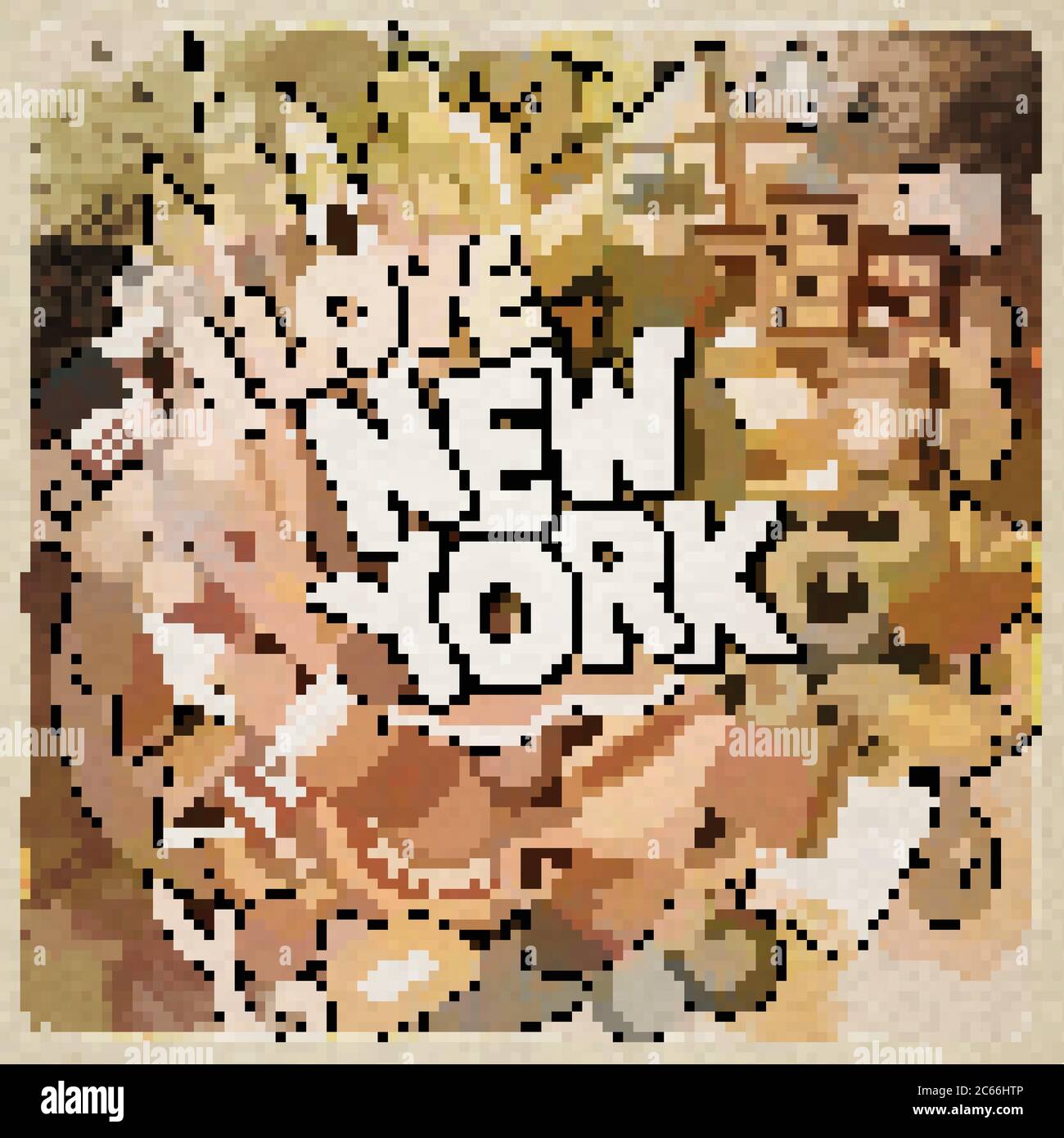 Cartoon cute doodles hand drawn I Love New York inscription Stock ...