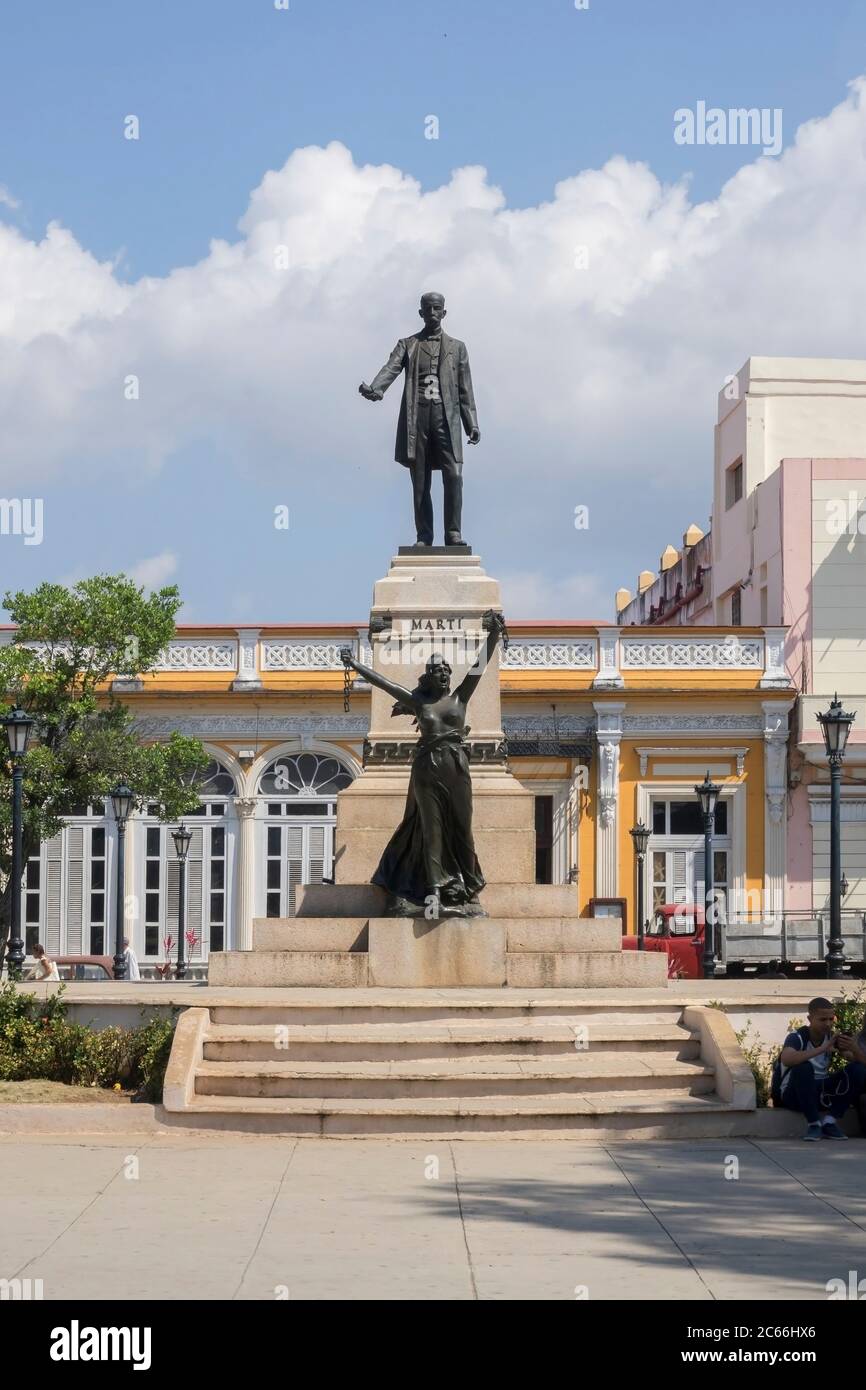 Cuba, Havana, Matanzas Monument José Martí on Plaza Libertad Stock Photo