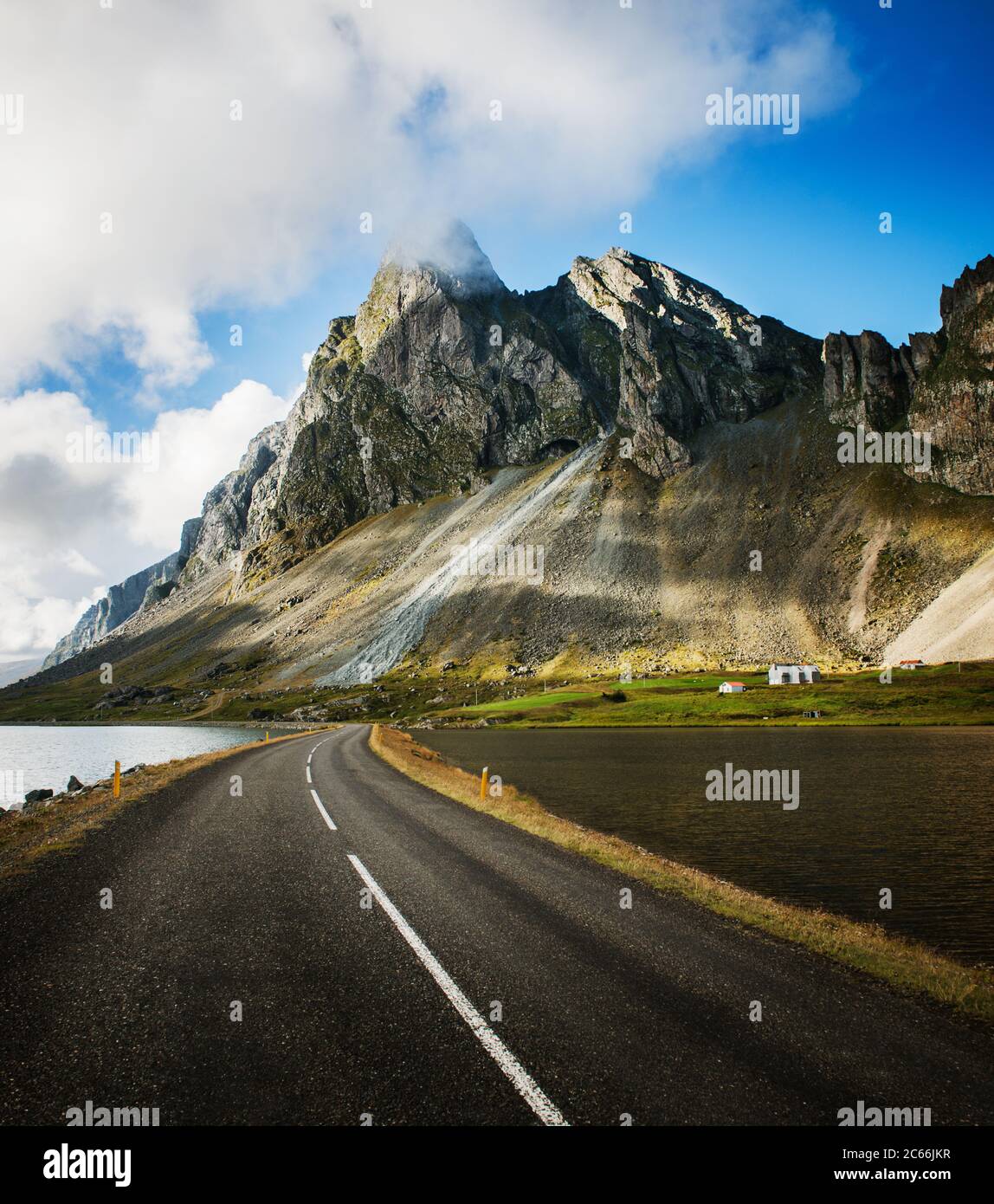 Road traveling through Southwest Iceland, Scandinavia, Europe Stock Photo