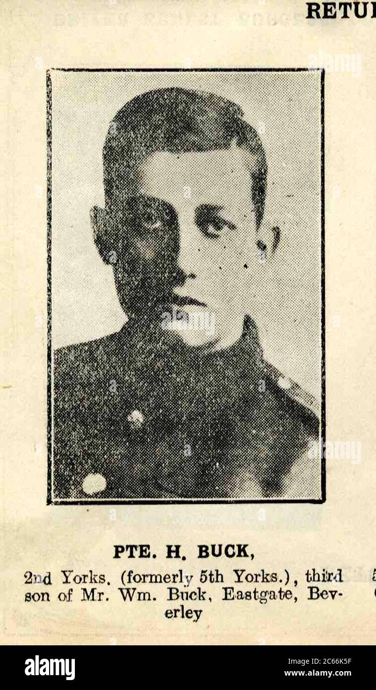 World War 1 Uk Soldier Vintage Portrait From Newspaper Stock Photo Alamy