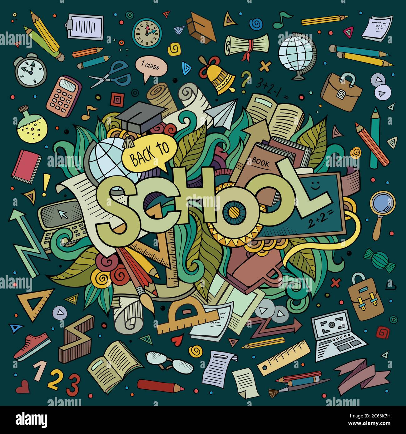 School hand lettering and doodles elements Stock Vector Image & Art - Alamy