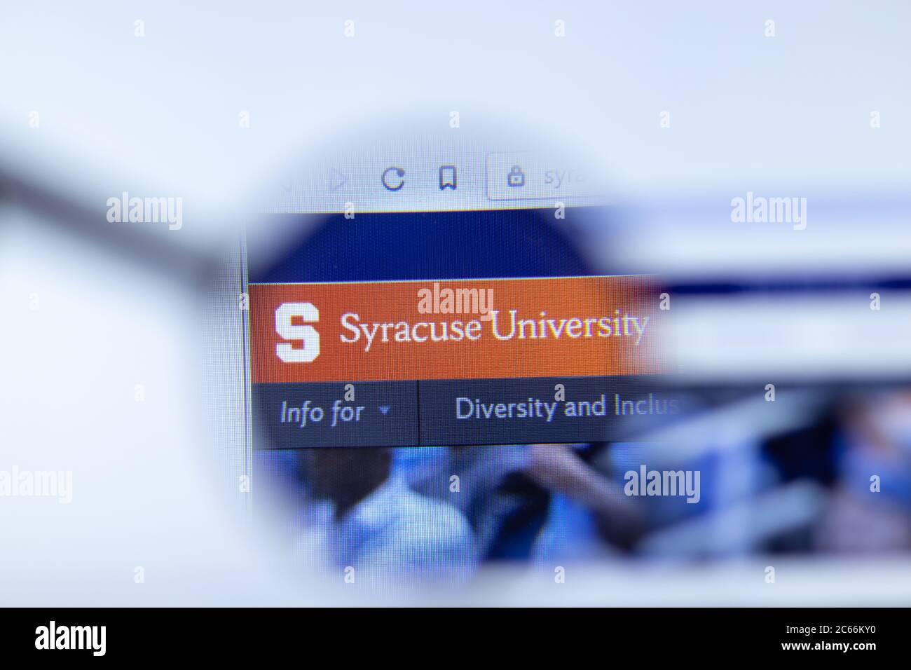 Moscow, Russia - 1 June 2020: Syracuse University website with logo, Illustrative Editorial Stock Photo