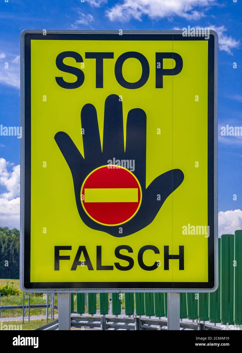 Traffic sign, stop with outstretched hand, wrong direction of travel, no entry, Austria, Europe Stock Photo