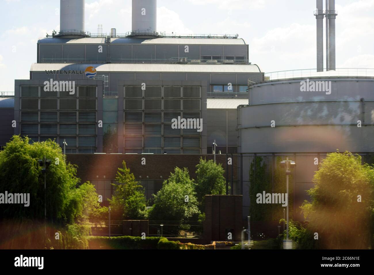 Light reflections in front of the headquarters of the energy group Vattenfall in Berlin, Stock Photo