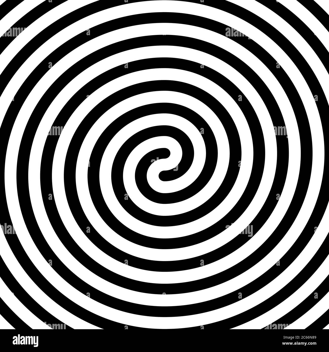 Thick black double spiral symbol. Simple flat vector design element. Stock Vector
