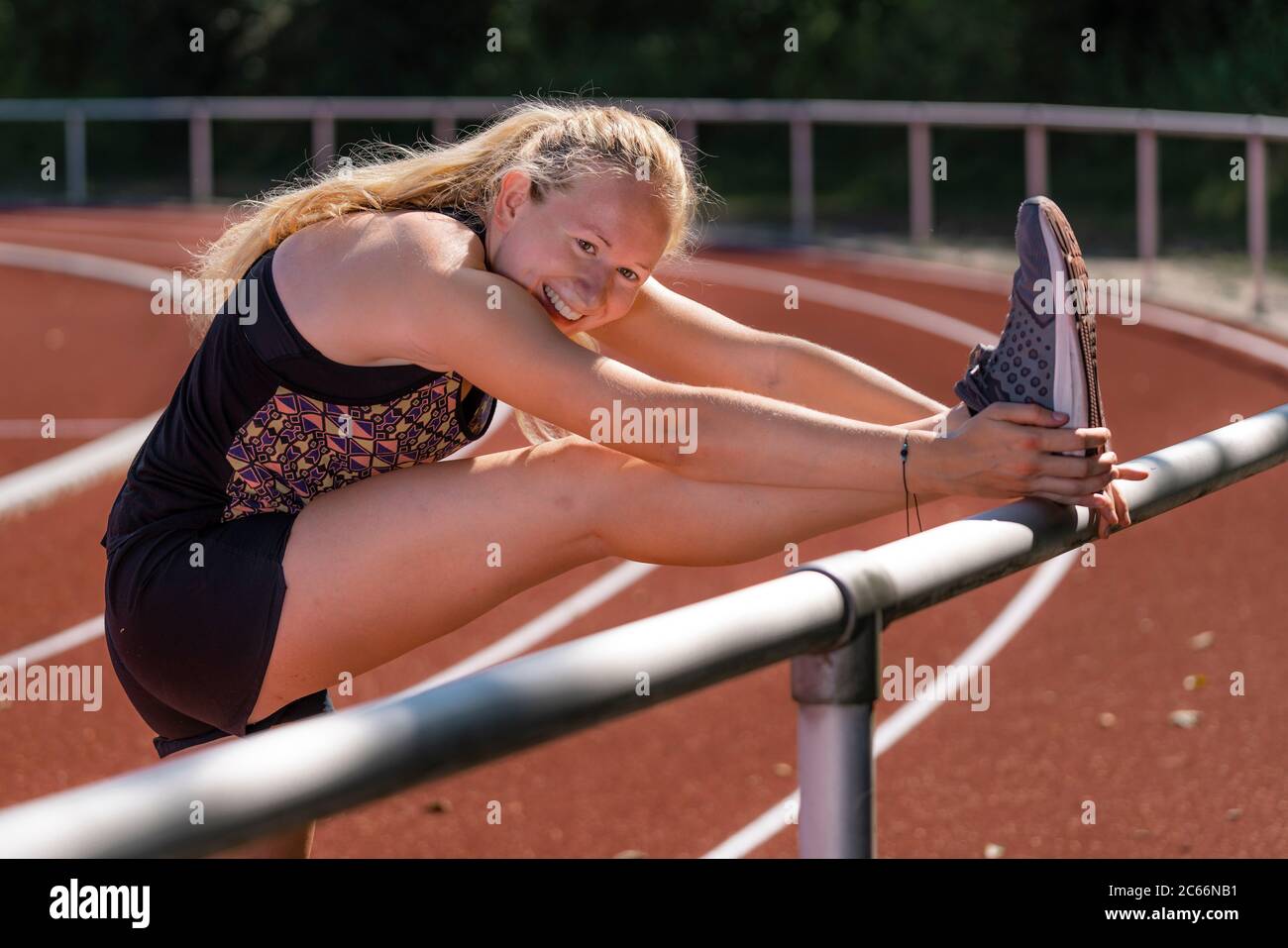 Woman, 21 years old, athletics, gymnastics Stock Photo