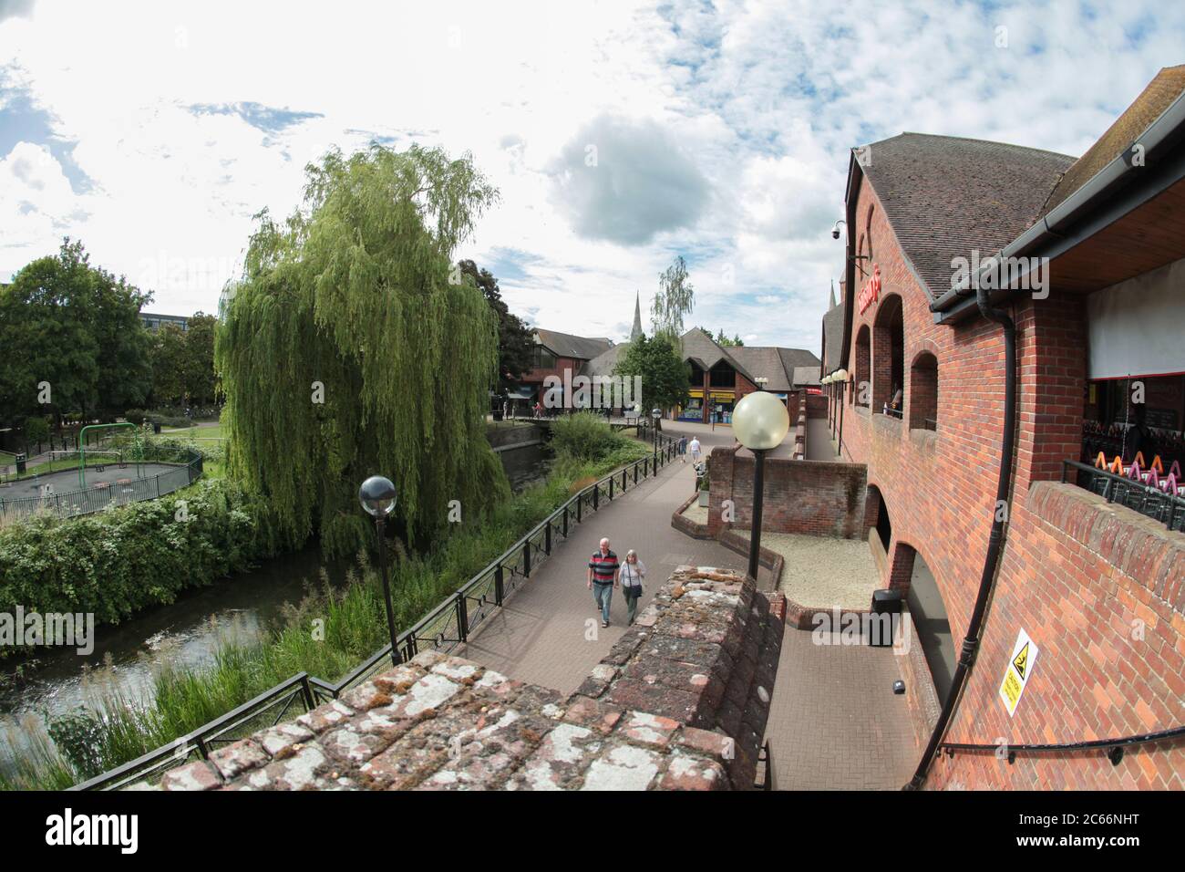 The Maltings shopping area in Salisbury Wiltshire UK. 2020. Taken from the Sainsburys side Stock Photo