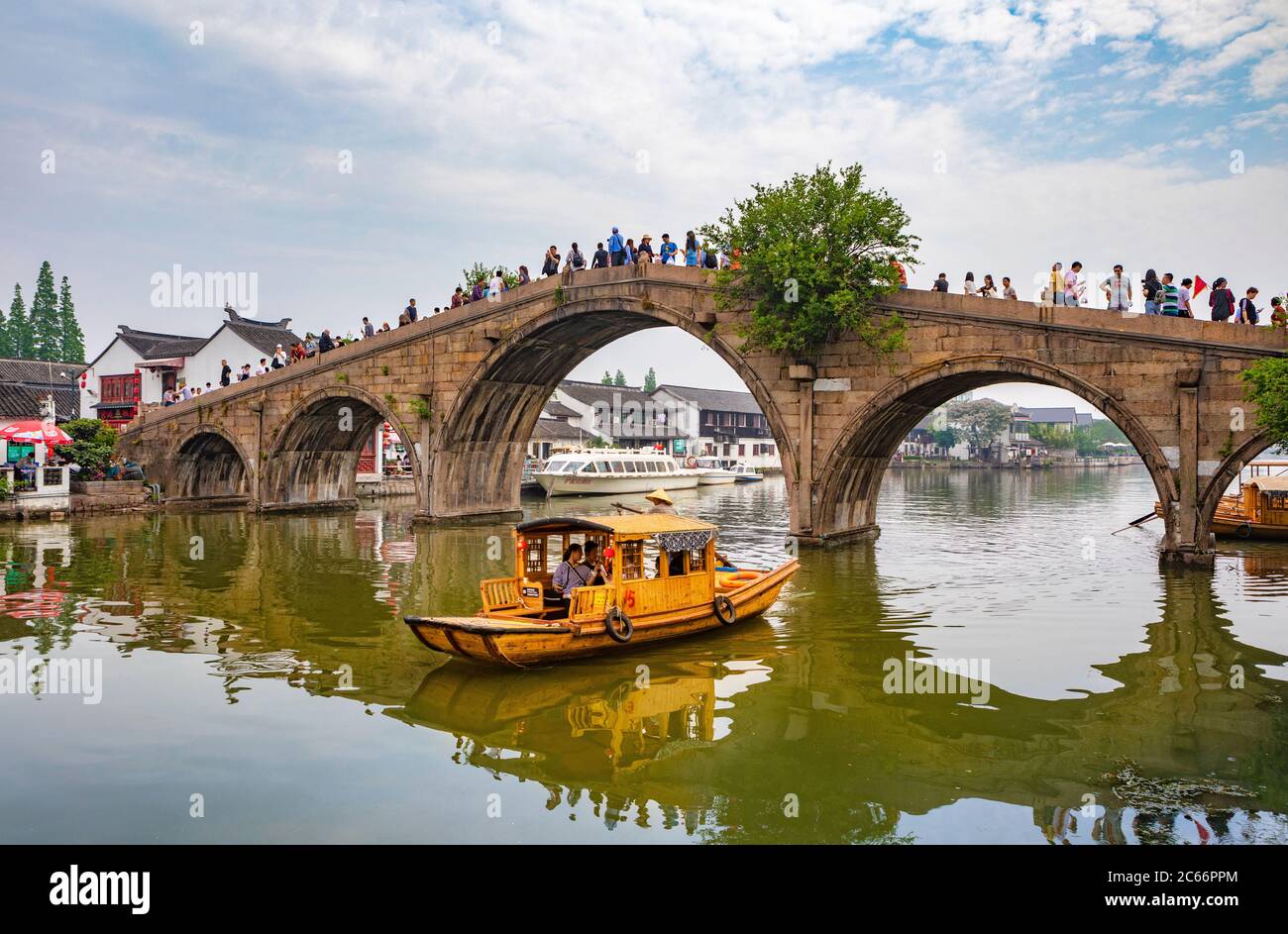 China, Shanghai, Zhujiajiaozhen City, canal Stock Photo