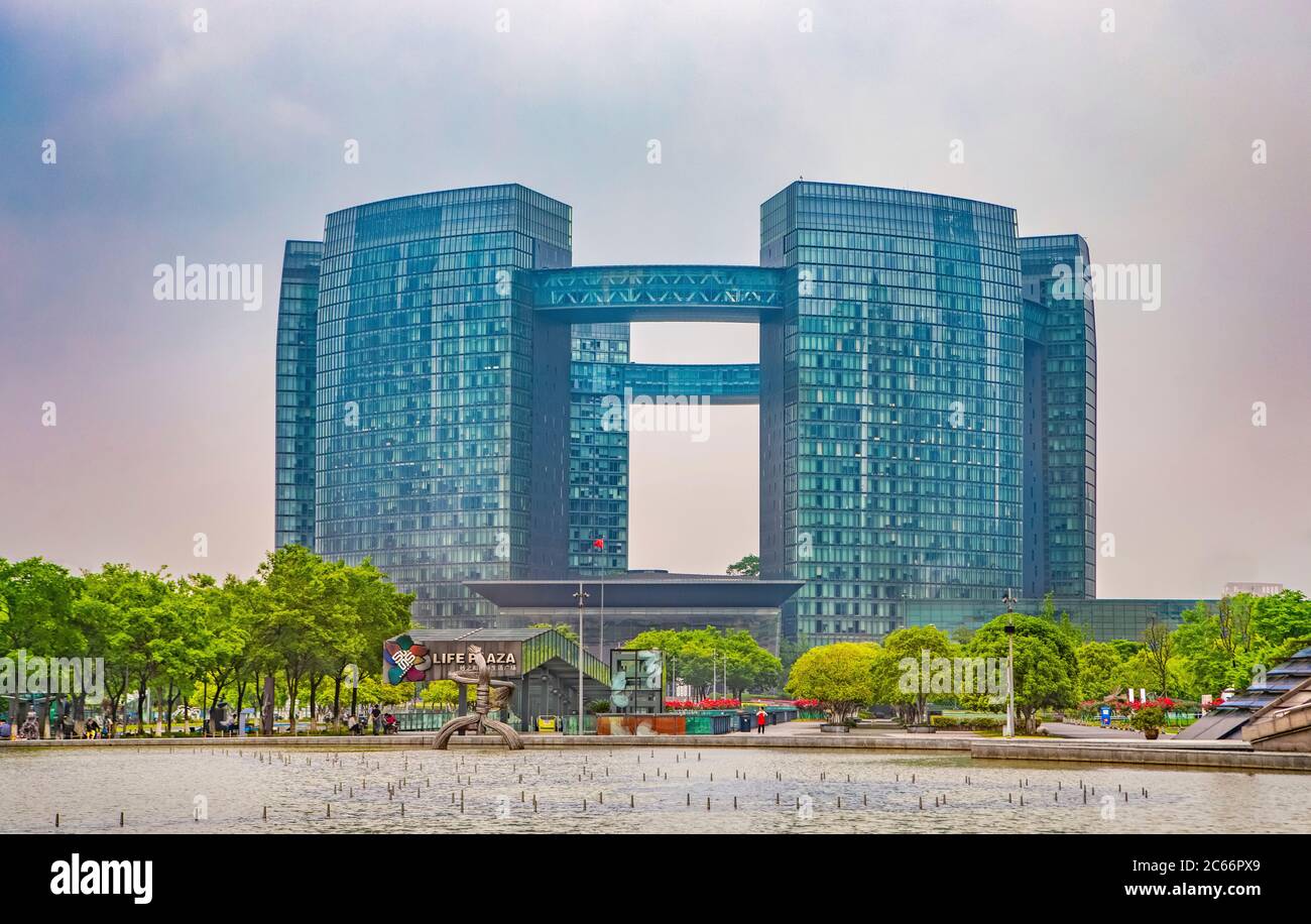 China, Hangzhou City, Jianggan District, Qianjiang New City, Municipal Government Building Stock Photo