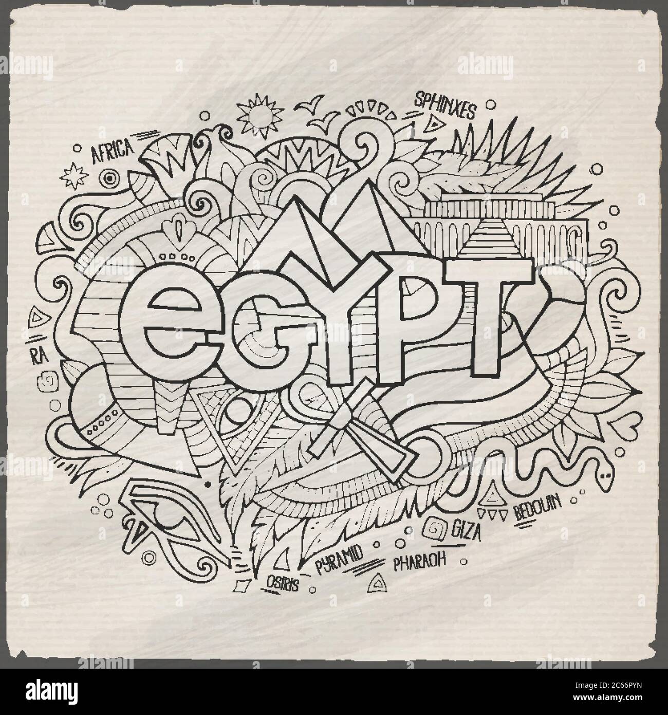 Egypt hand lettering and doodles elements background Stock Vector Image ... image.