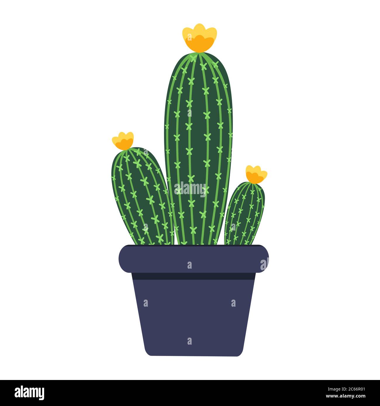 Cactus Icon on white background Vector Illustration Stock Vector