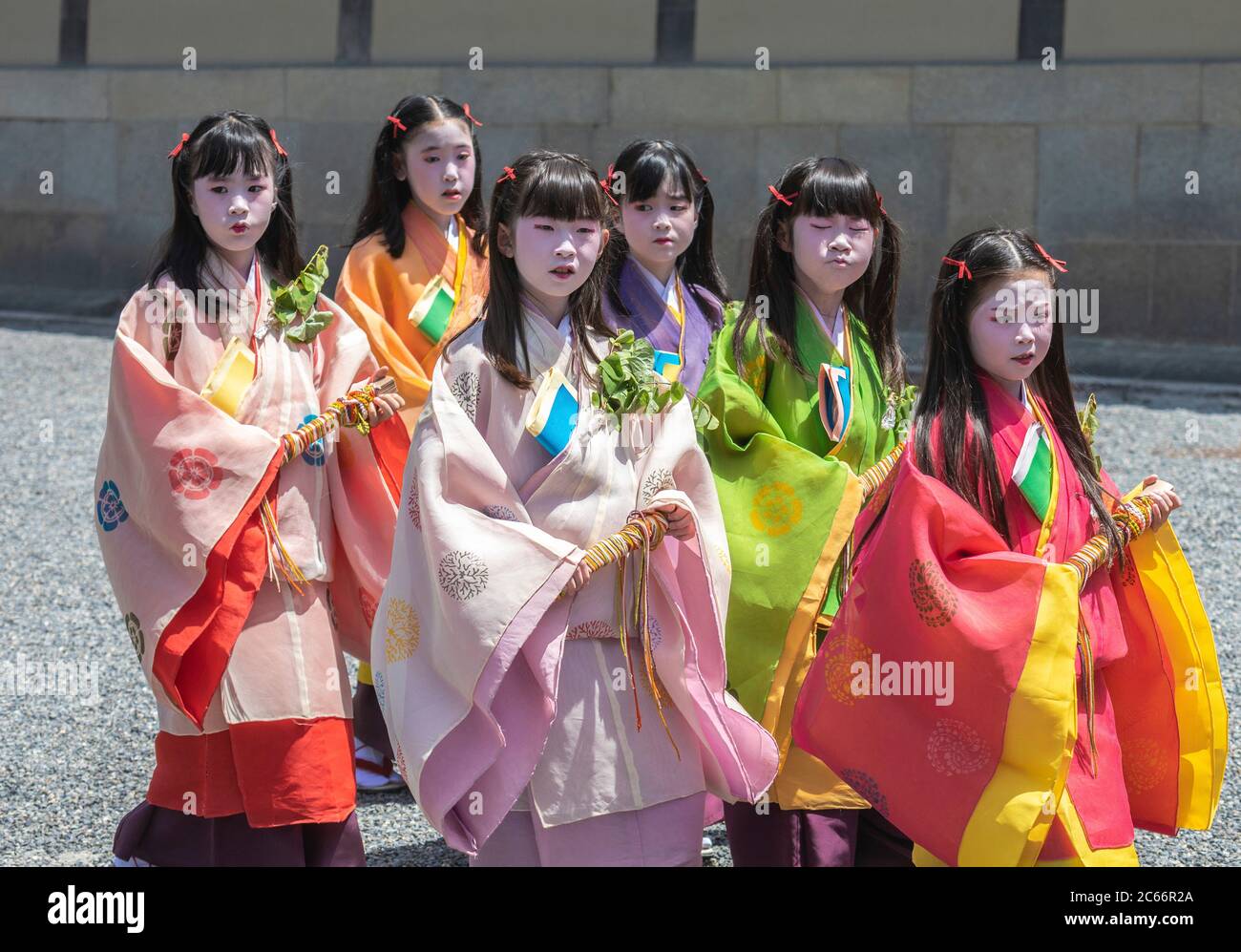 Japan, Kyoto City, Aoi Matsuri, Festival, Children of the Court parading Stock Photo