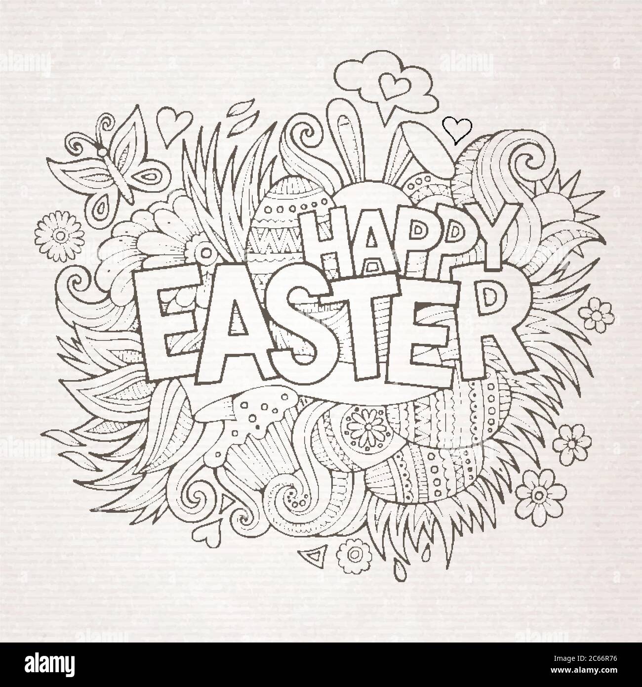 Easter hand lettering and doodles elements Stock Vector Image & Art - Alamy