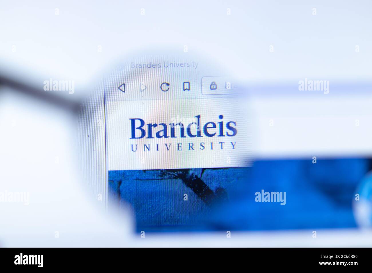 Moscow, Russia - 1 June 2020: Brandeis University website with logo, Illustrative Editorial Stock Photo
