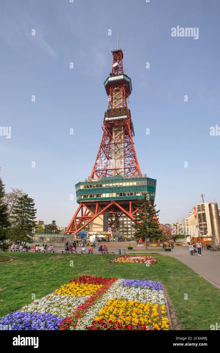 Japan, Sapporo City, Sapporo TV Tower Stock Photo