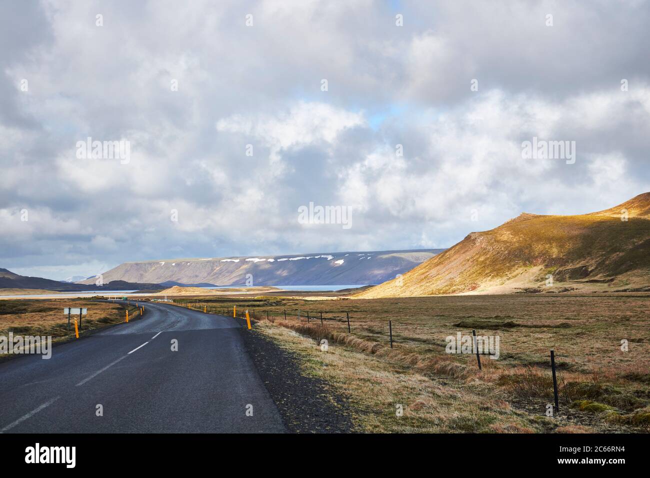 Iceland, road through Kr suvík on the Reykjanes Peninsula Stock Photo