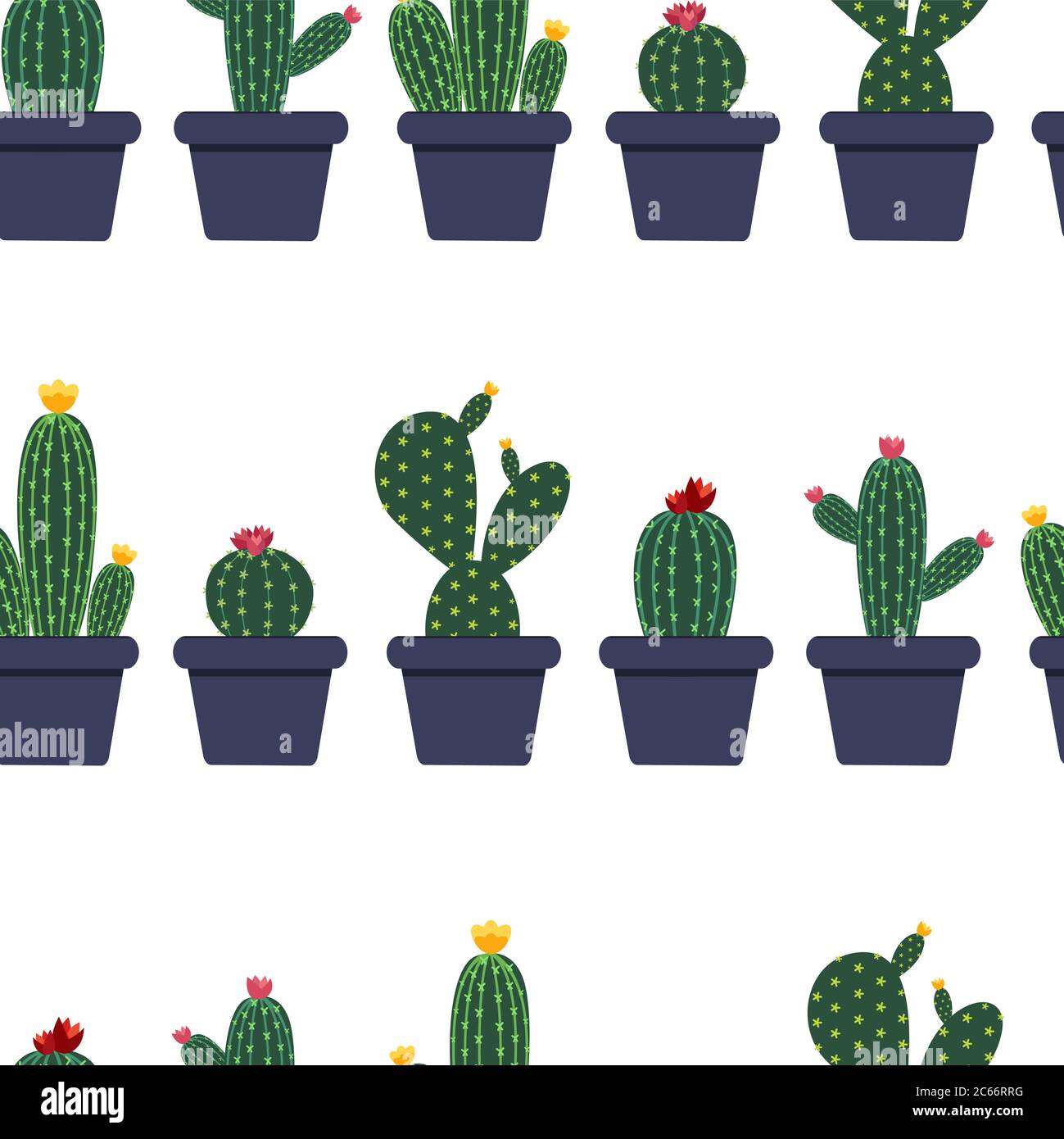 Cactus Natural Seamless Pattern Background Vector Illustration Stock ...